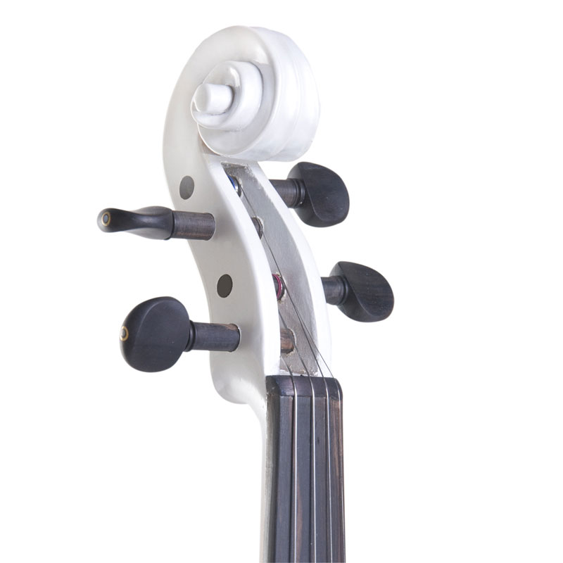 Cecilio 4/4CEVN-4W 4/4 Full Size Electric Silent Solidwood Violin w/ Ebony Fittings in Style 4 - Metallic Pearl White