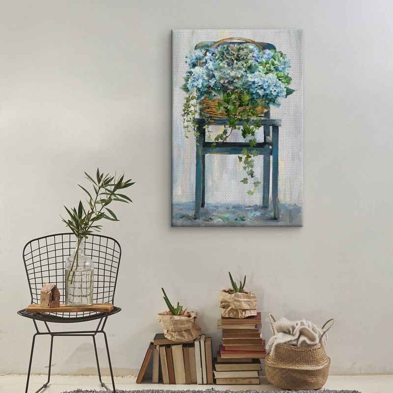 24" x 36" Farmhouse Hydrangeas by Studio Arts Art on Canvas - Fine Art Canvas