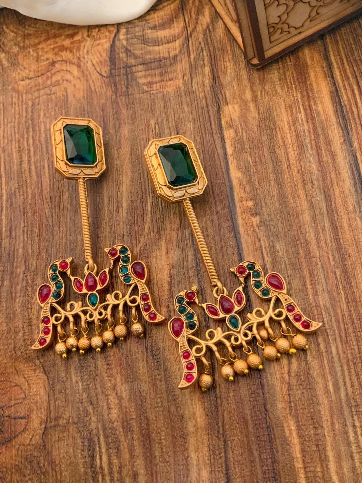 Abdesigns High-Quality Ornamental Gold-Plated Earrings