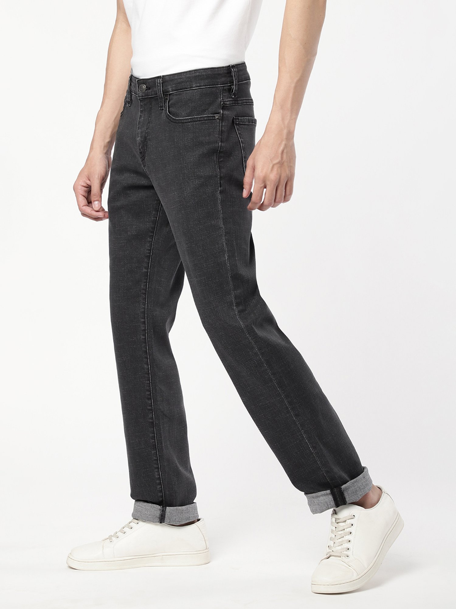 Passion Black Comfort Fit Lightly Washed Jeans