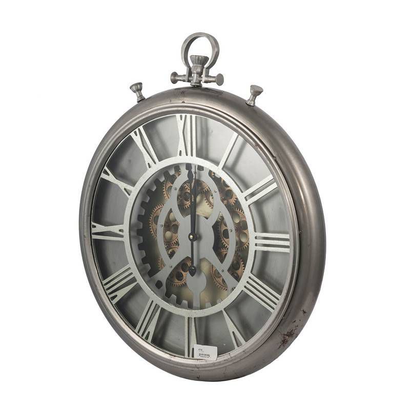 20" Metal Cut Out Roman Numeral Wall Clock Black - Patton Wall Decor