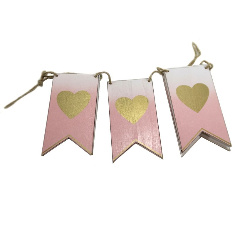 Valentine's Day 6.5" Valentine Heart Flag Banner Love Heart Burton & Burton  -  Banners And Garlands
