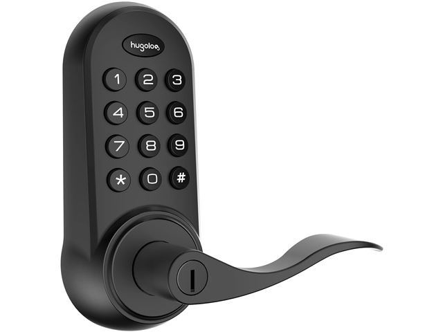 Hugolog HU02-BLK Digital Dead Bolt w/ Latch Handle - Black