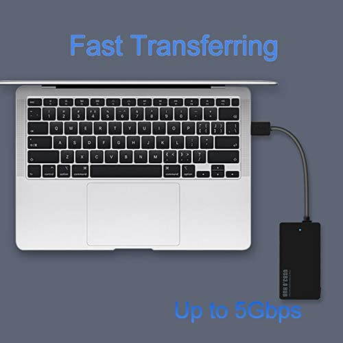 USB Hub, 4-Port USB 3.0 Hub, Ultra Slim High Speed Portable Data Hub, for MacBook Air, Mac Pro, iMac, Surface Pro, XPS, Notebook PC, Laptop, Chromebook, Win7/8 (32/64 bit), and More