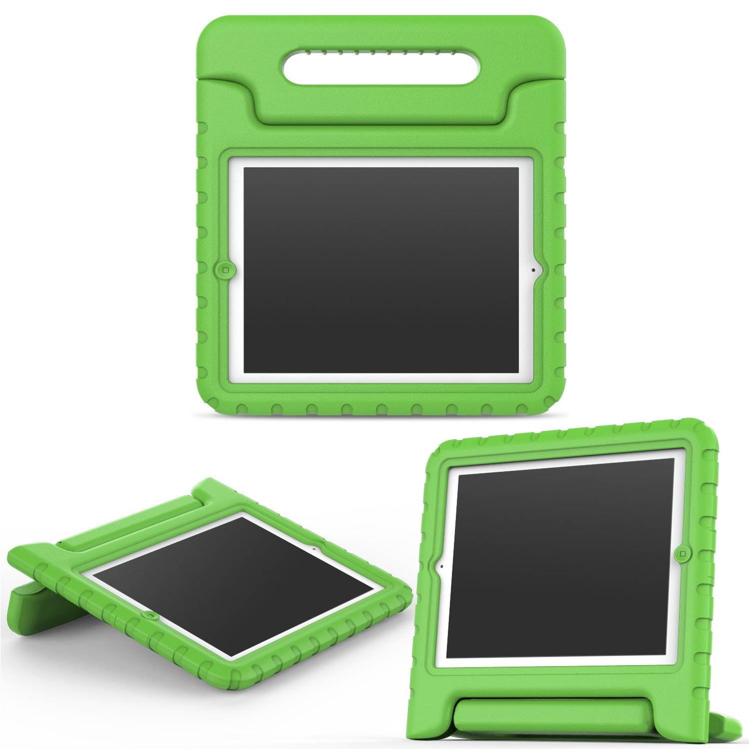 MoKo Case Fit iPad 2/3 / 4 - Kids Shock Proof Convertible Handle Light Weight Super Protective Stand Cover Compatible with iPad 2 / The New iPad 3 (3rd Gen) / iPad 4, Green