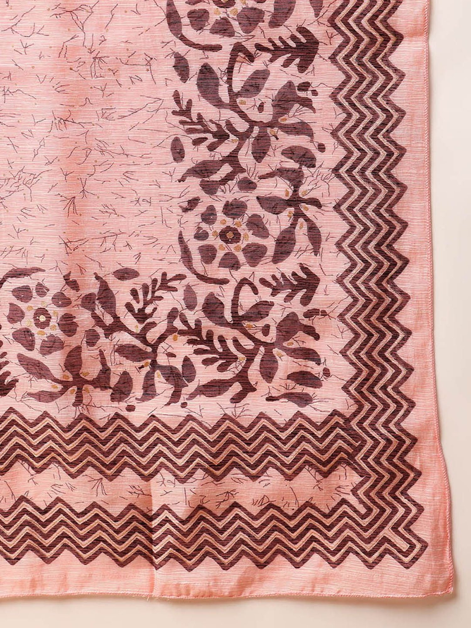 Vaamsi Pink Floral Print Kurta Pant Set With Dupatta