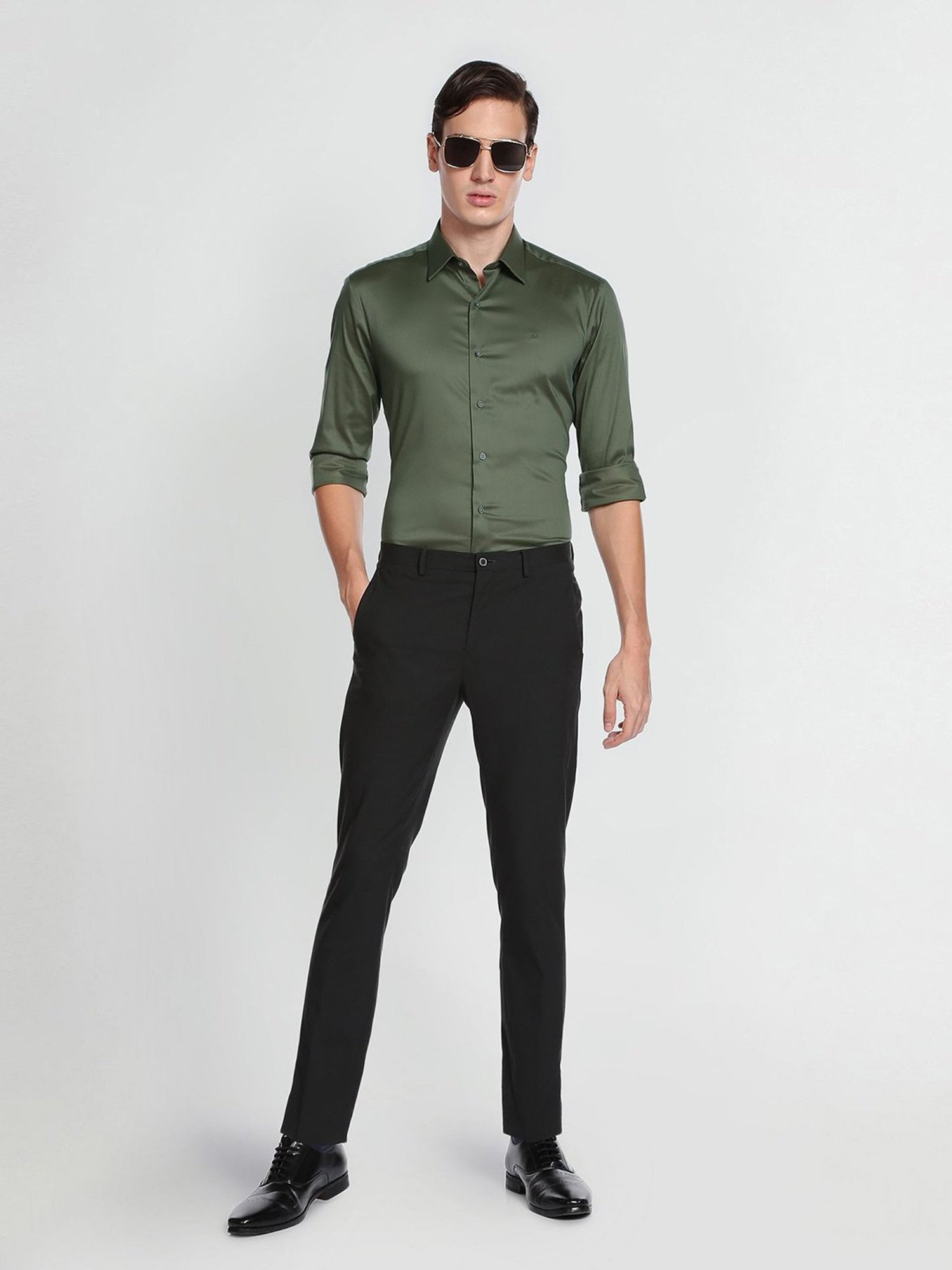 Arrow New York Olive Slim Fit Shirt