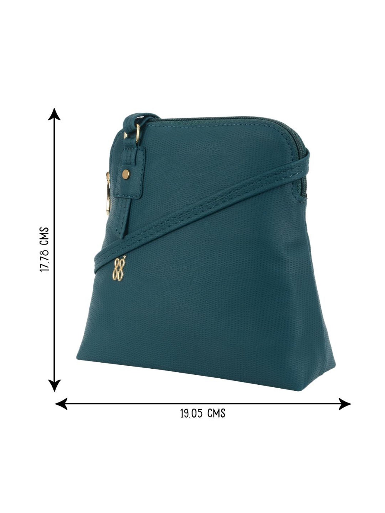 Baggit Teal Textured Large Cross Body Bag