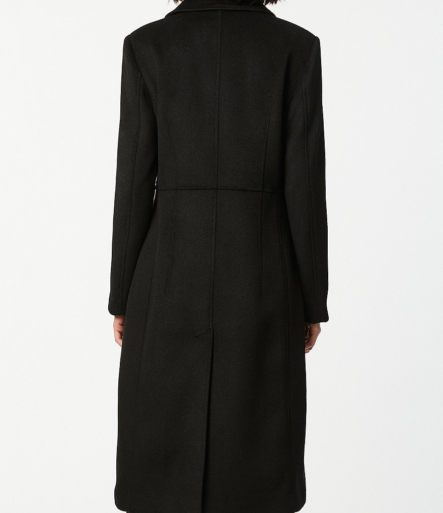 Kenneth Cole New York Short Water-Resistant Stand Collar Hooded Long Sleeve Chevron Puffer Jacket