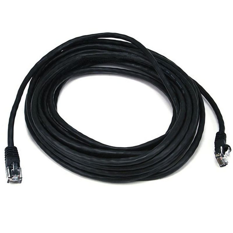 Monoprice Cat5e Ethernet Patch Cable - 25 Feet - Black | Network Internet Cord - RJ45, Stranded, 350Mhz, UTP, Pure Bare Copper Wire, 24AWG