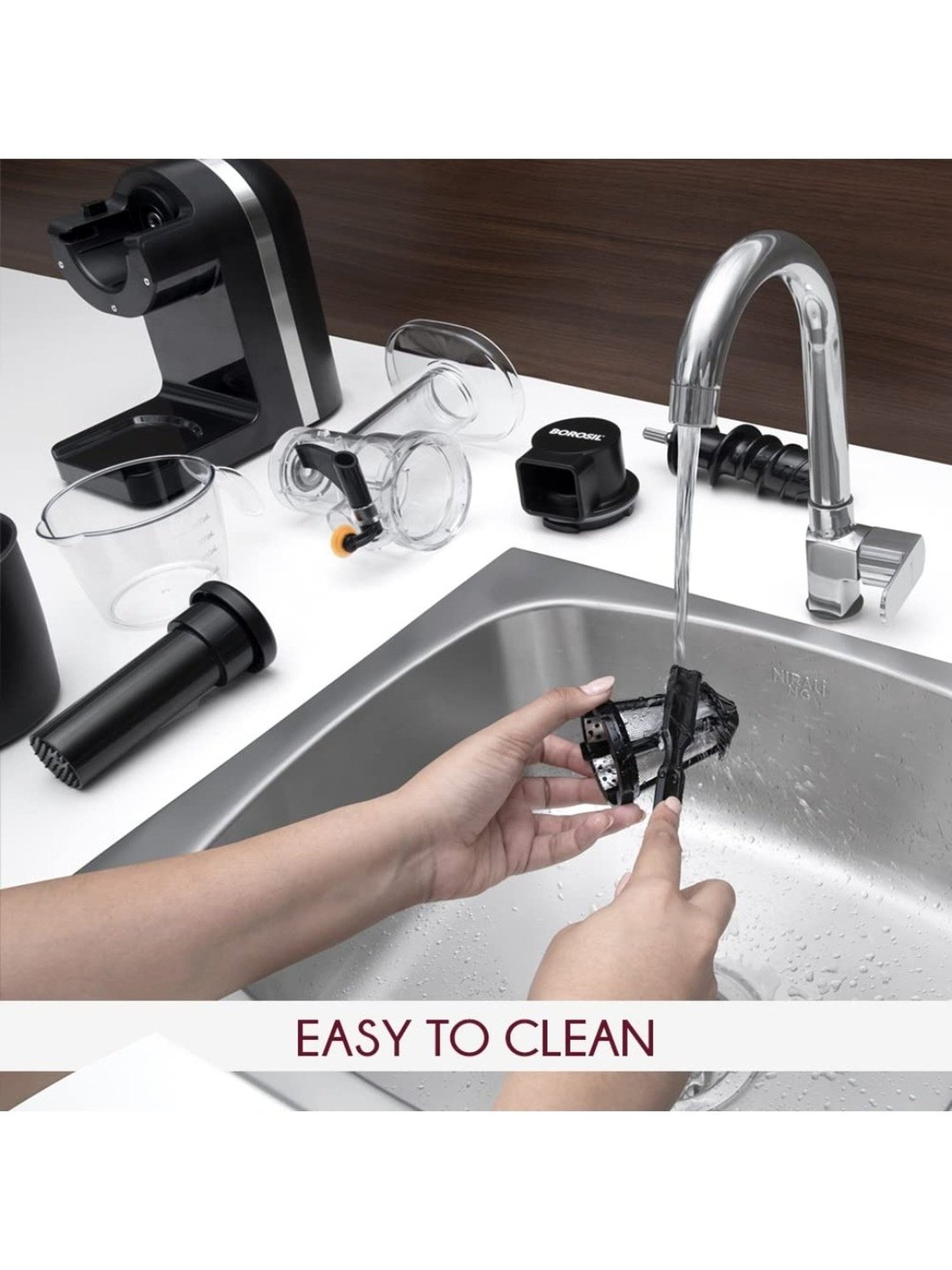 Borosil Stainless Steel Mixer Grinder Blender ( Black )