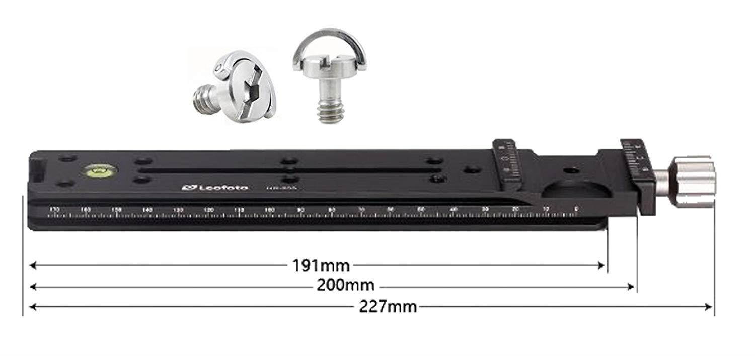 200mm Nodal Slide Rail & Clamp with D-Ring screws Arca & RRS Compatible NR-200 Leofoto