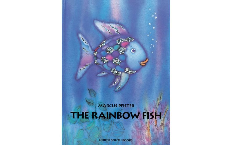 Yottoy Rainbow Fish Plush and Hard Back Book Set