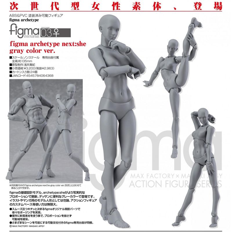 Max Factory Archetype Next She / Female / Woman Gray Color Figma Action Figure