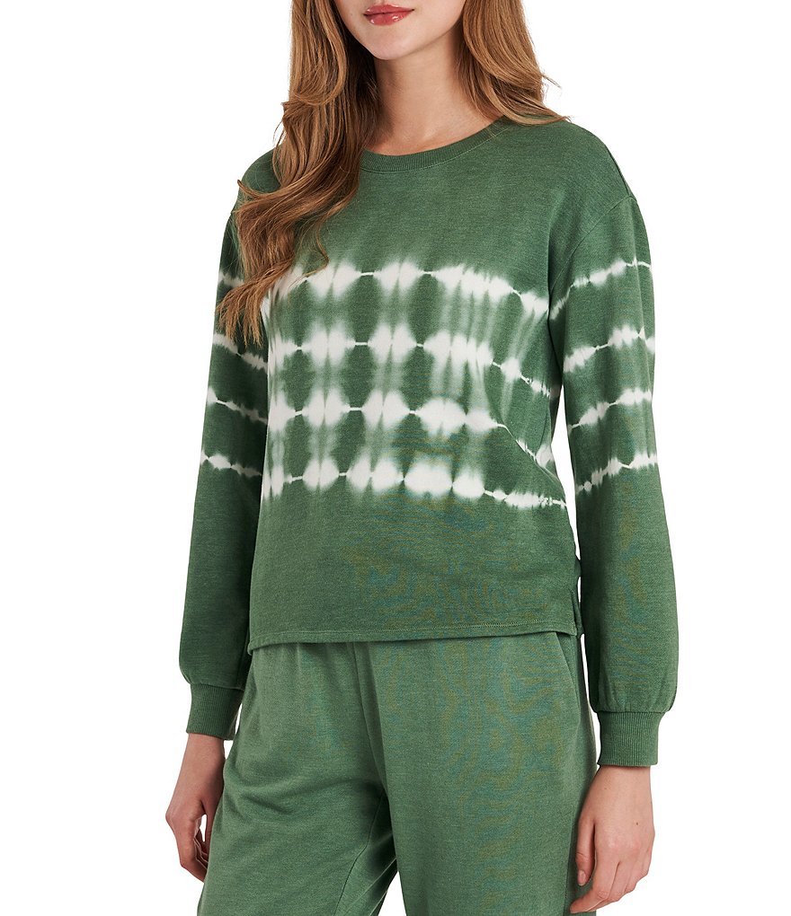 Vince Camuto Long Sleeve Striped Tie Dye Knit Pullover