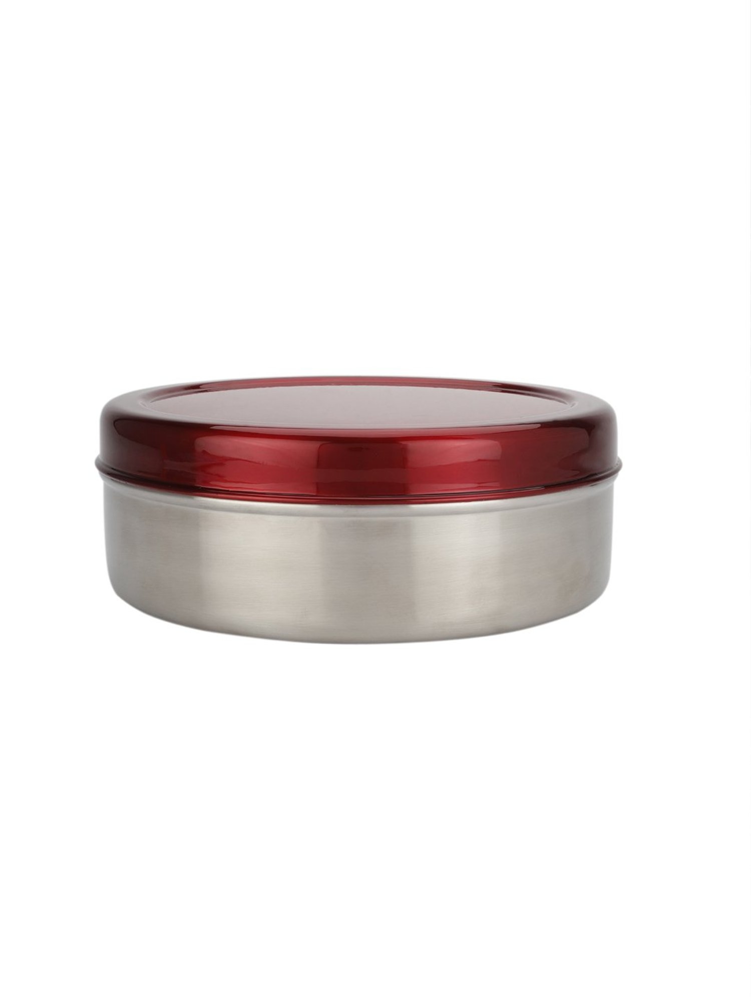 VarEesha Red Stainless Steel Chapati Box with Lid - Set of 1