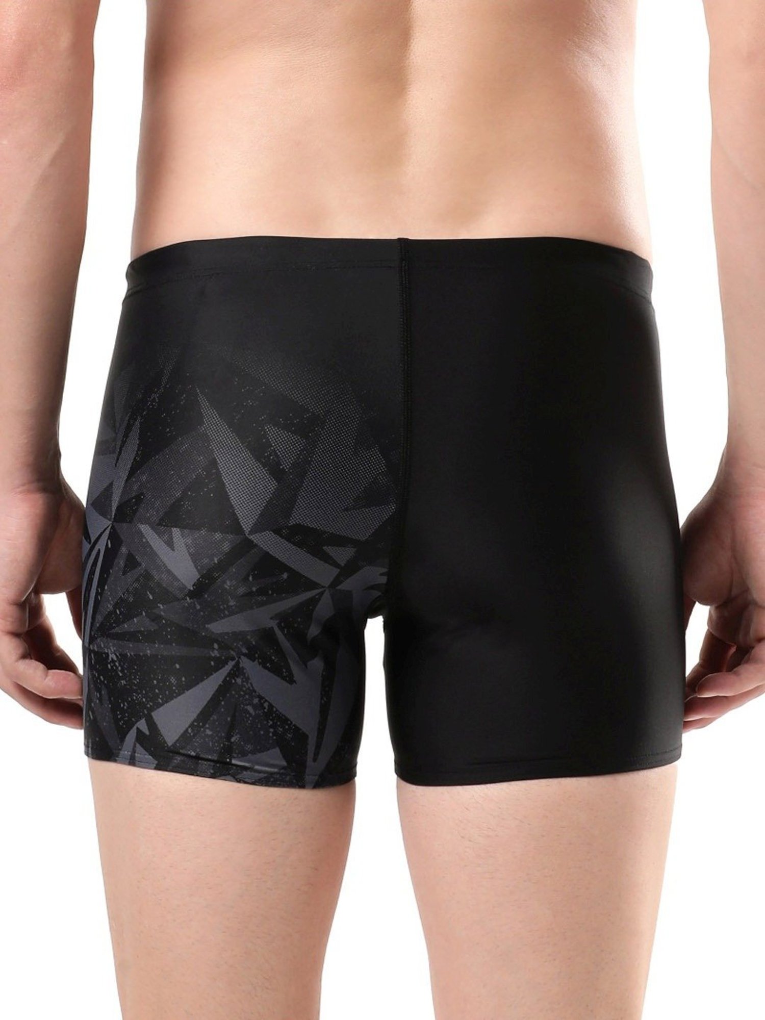 Speedo Metal Black Regular Fit Printed Swim Shorts