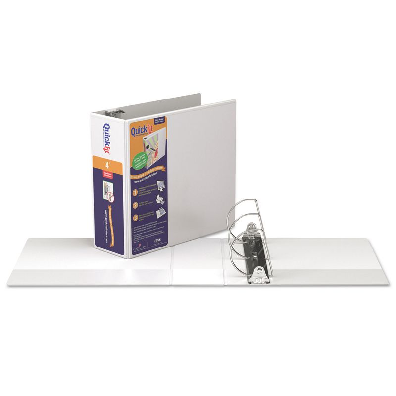 Stride QuickFit D-Ring View Binder 4" Capacity 8 1/2 x 11 White 87060