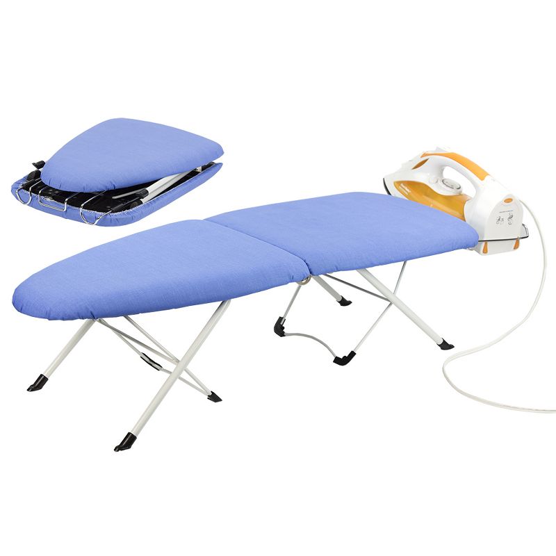 Home Basics Foldable Tabletop Ironing Board with Machine Washable Ironing Board Cover and Built-In Iron Rest