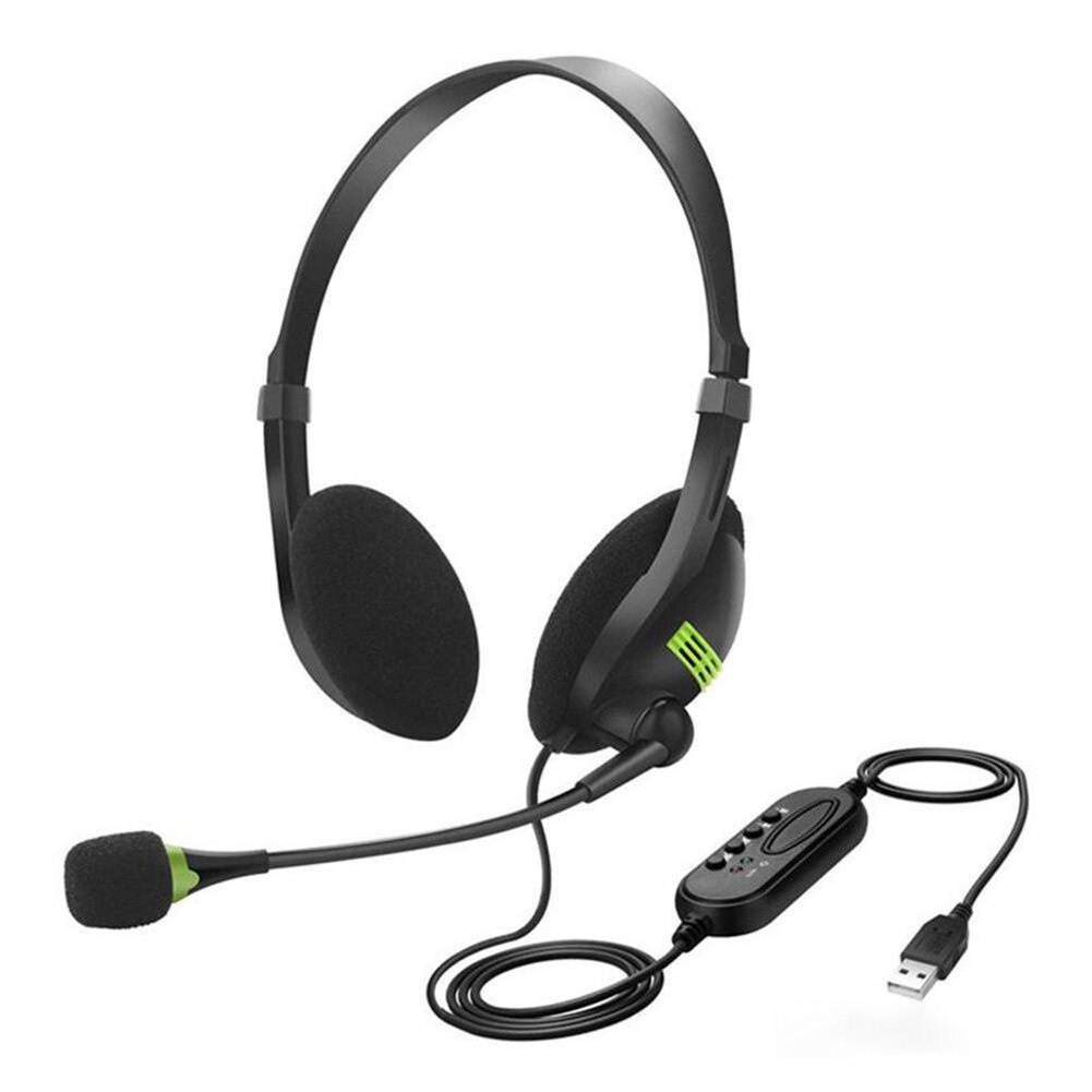 USB cable headset stereo PC recording and game surround sound compact call center office PC computer headset with microphone