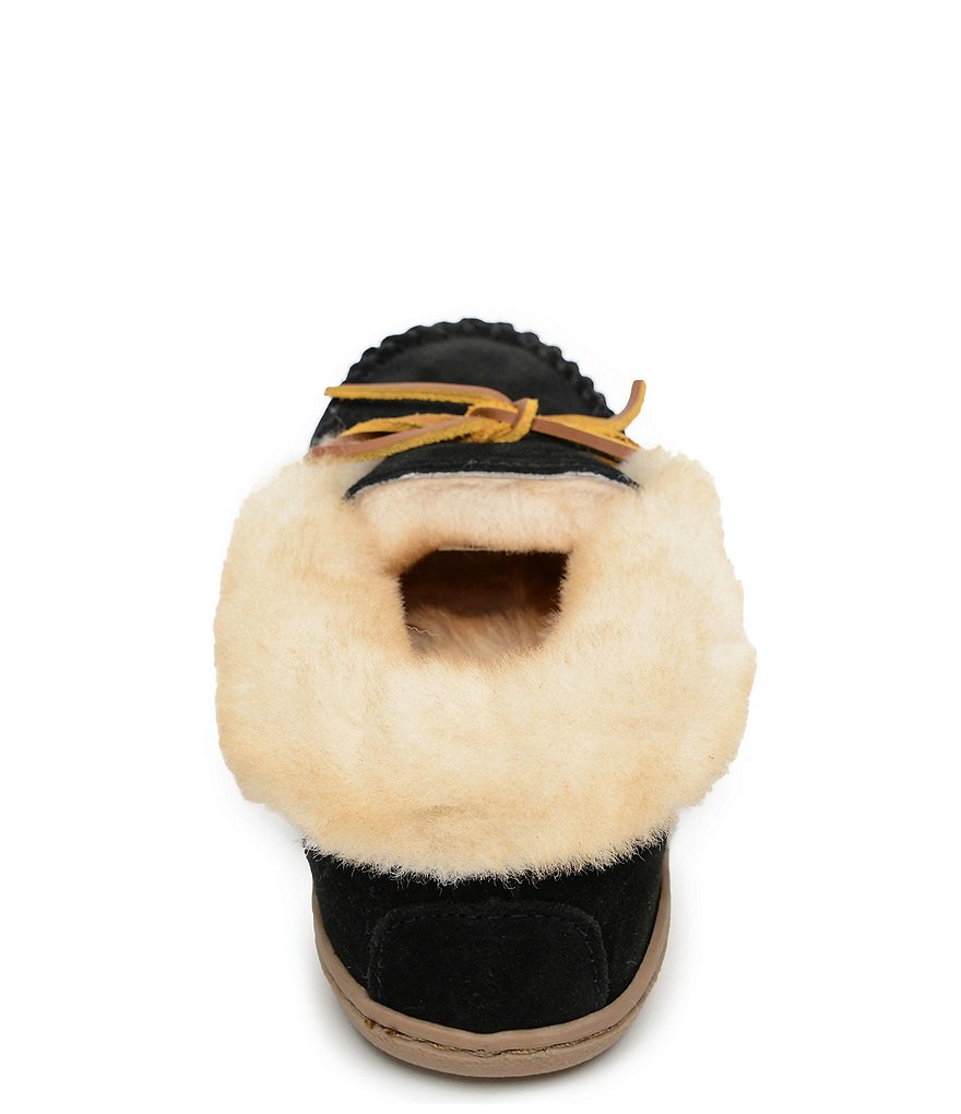 Minnetonka Alpine Suede Sheepskin Moc Slippers