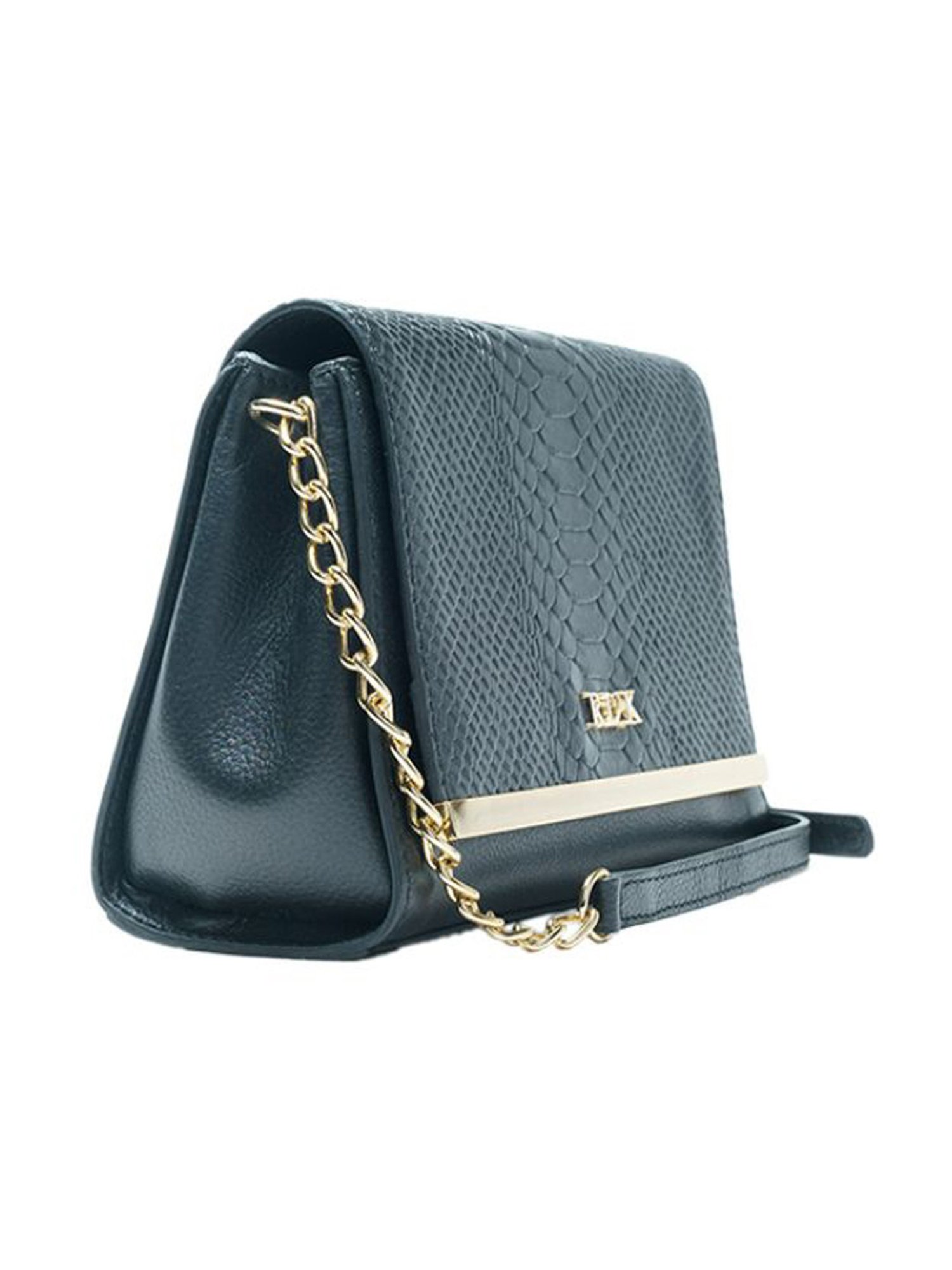 RI2K London Blue Leather Medium Animal Effect Cross Body Bag