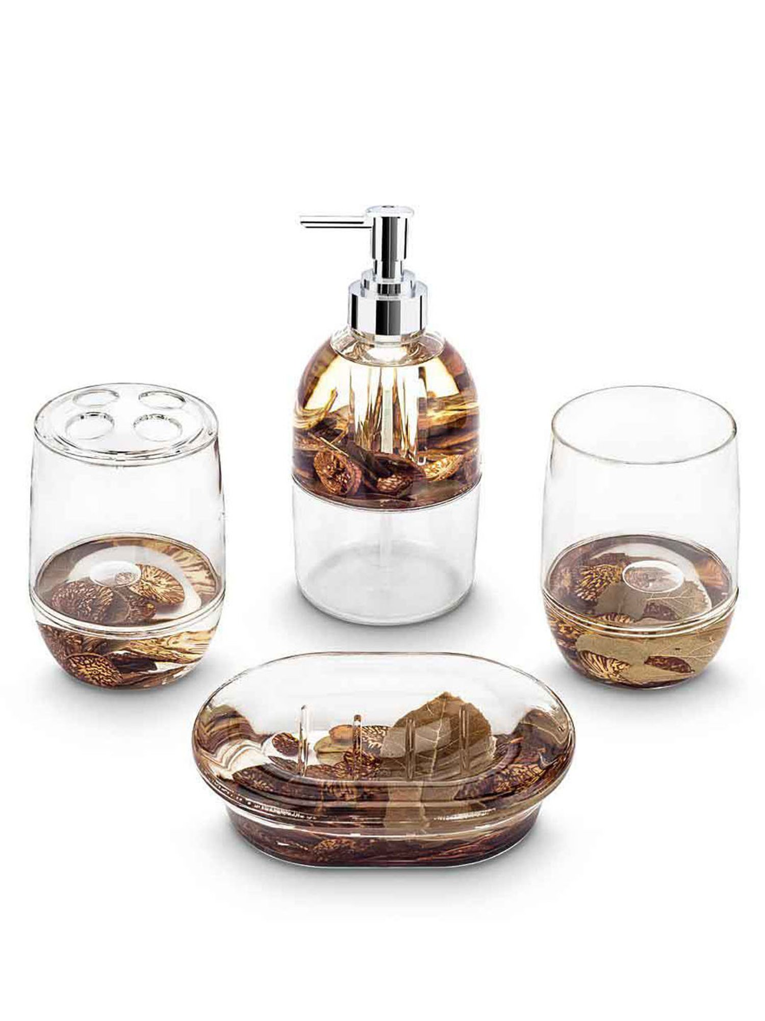 Freelance Transparent Acrylic Set of 4 Bathroom Accessories