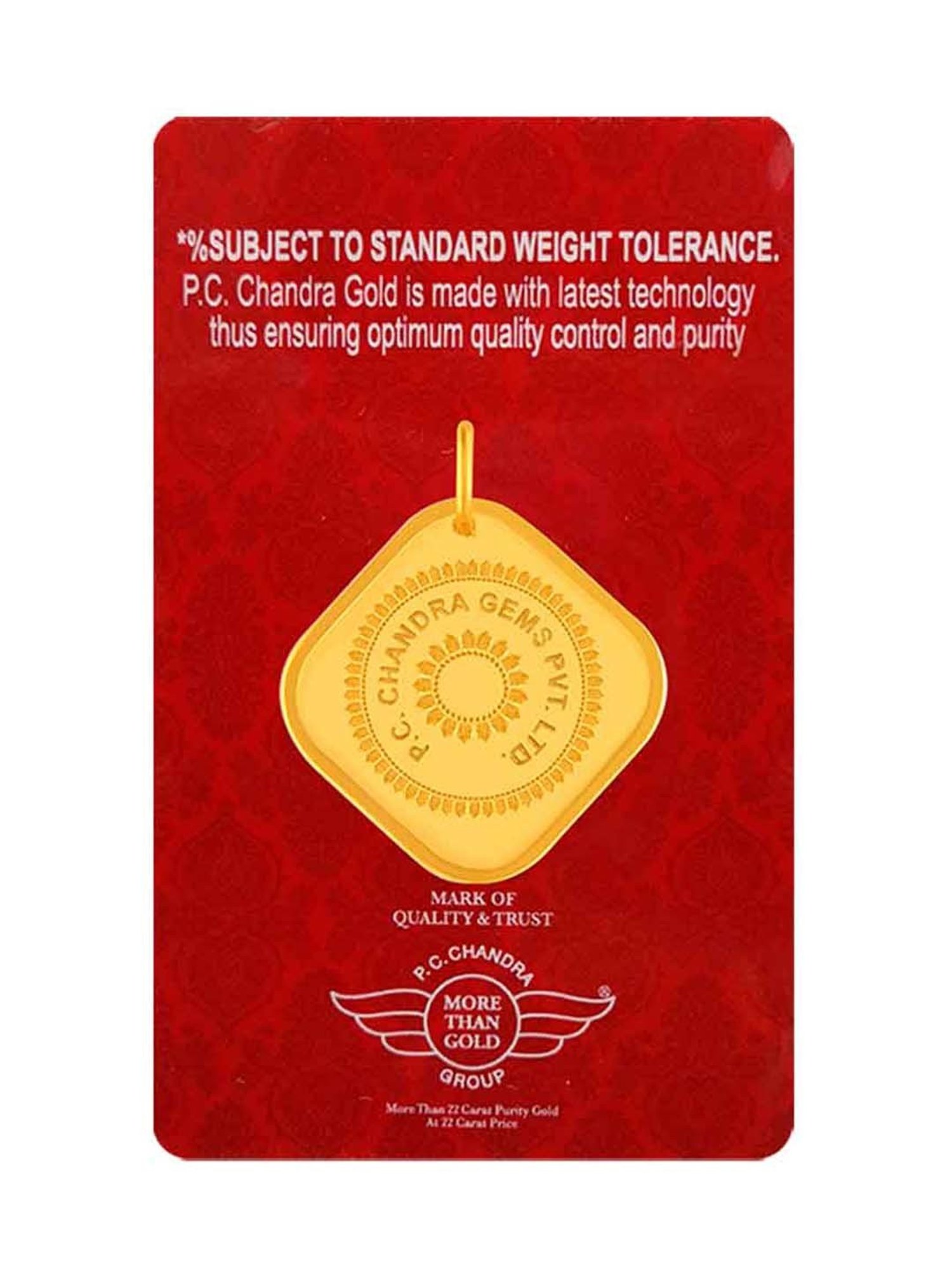 P.C. Chandra Jewellers 24k (999) 3gm Yellow Gold House Coin Pendant