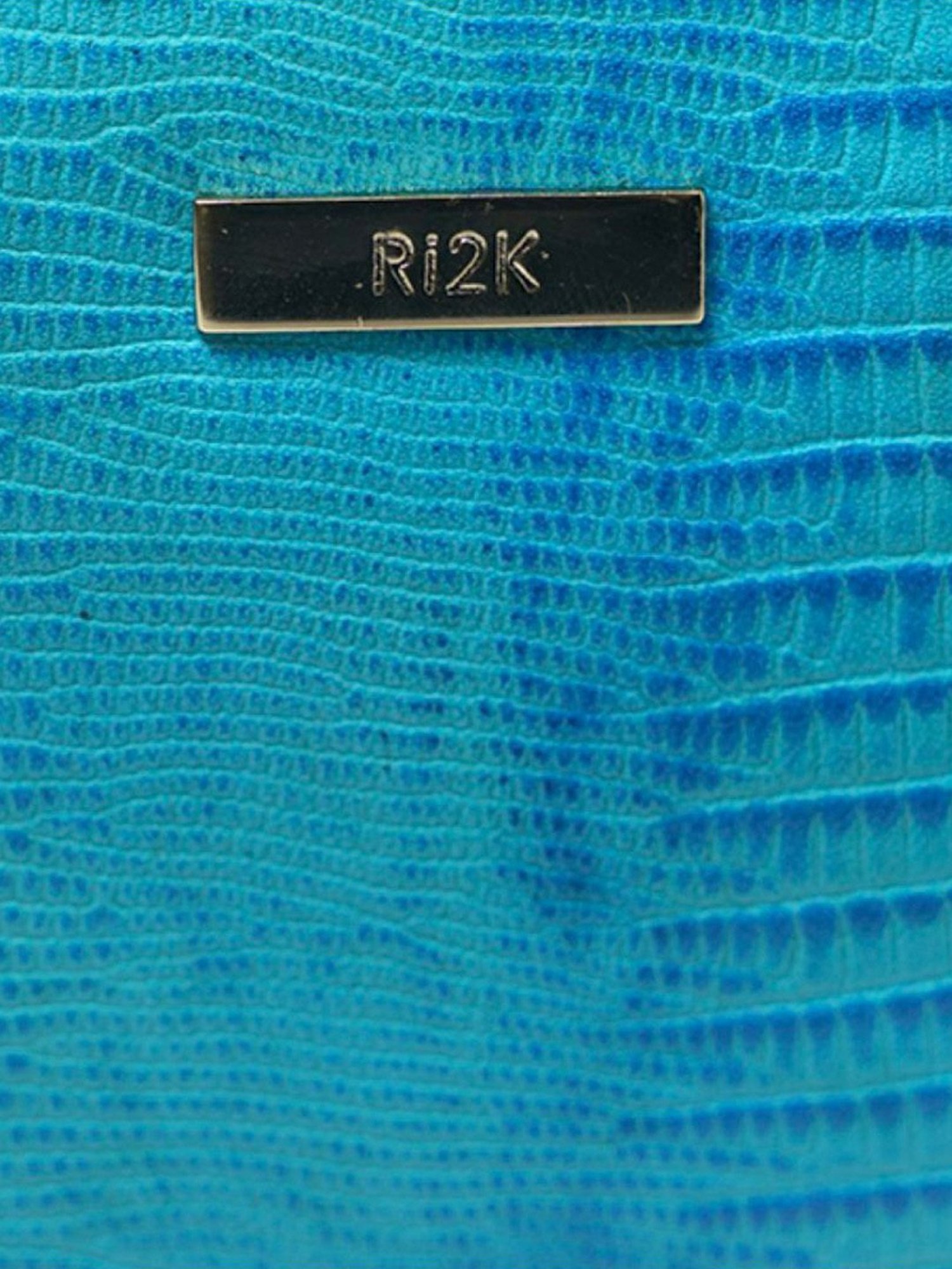 RI2K London Blue Leather Textured Zip around Wallet