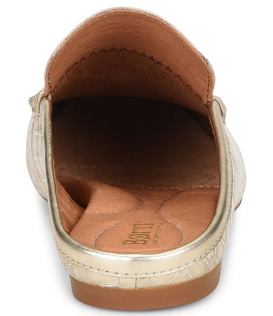 Born Capricorn Embossed Leather Mule Slides