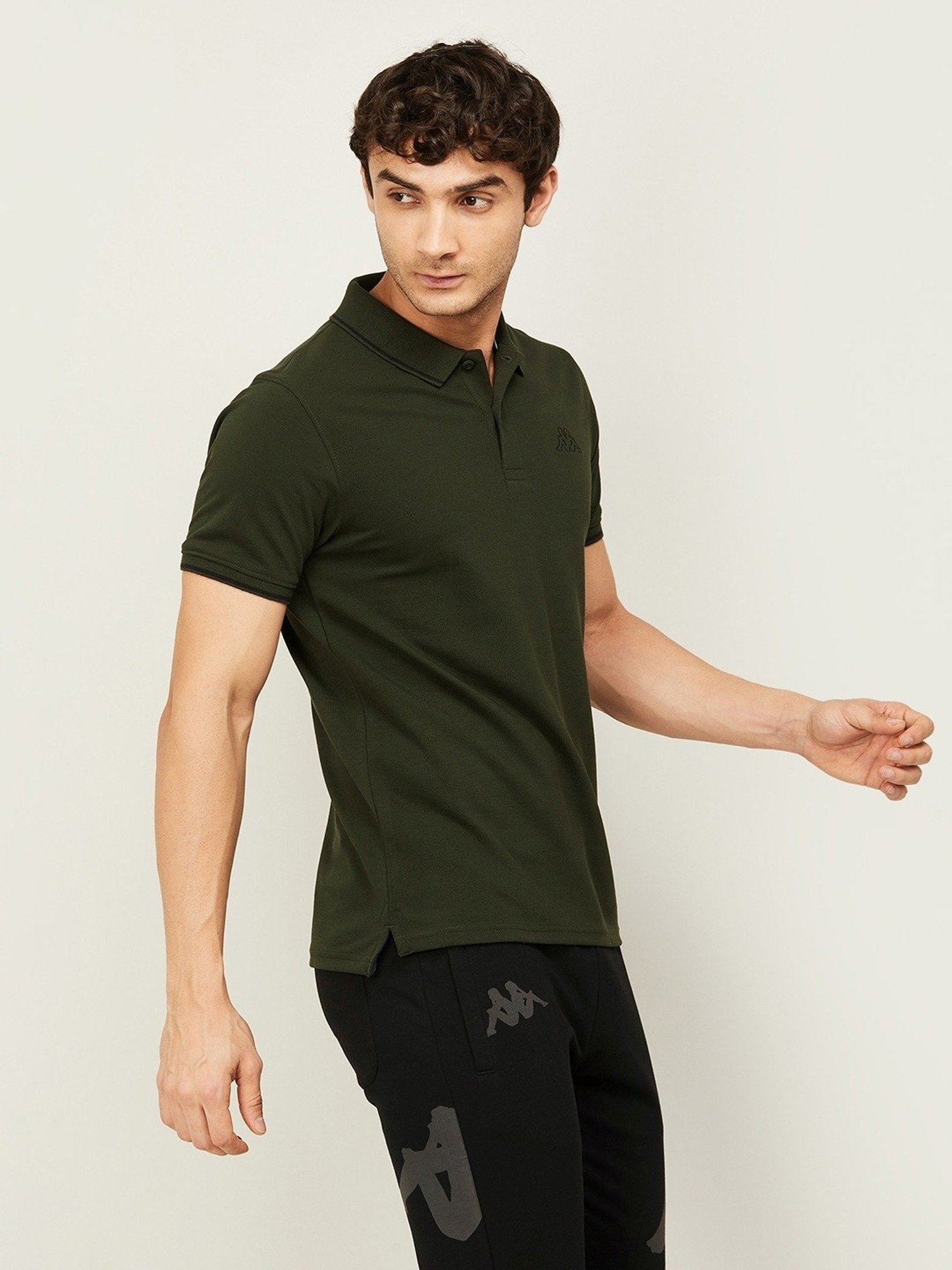 KAPPA Dark Olive Regular Fit Polo T-Shirt