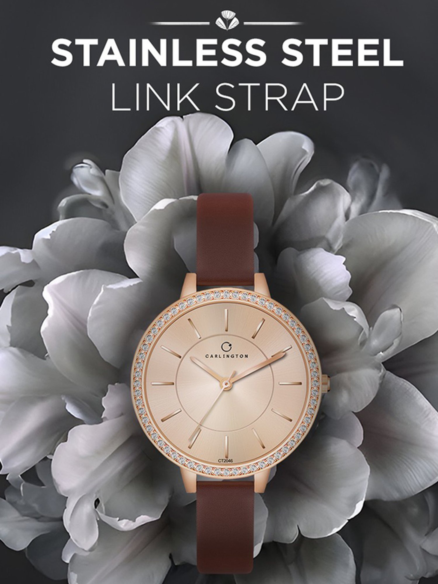 Carlington Iconic 2046 Brown Analog Watch for Women