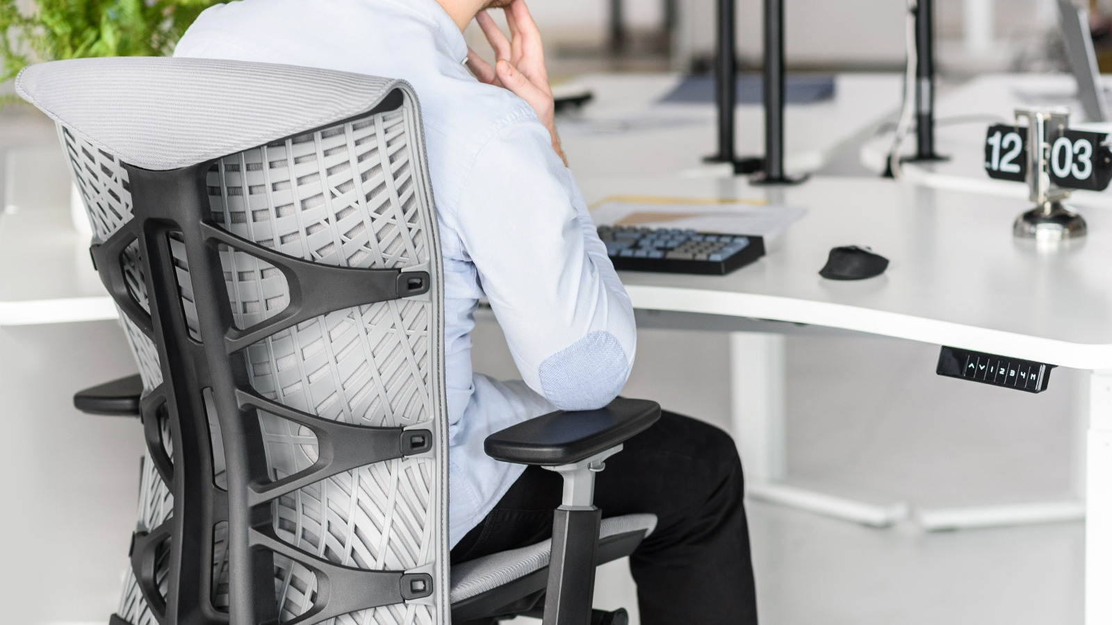 Autonomous Ergonomic Office Chair - ErgoChair Pro+ Black Frame, Grey TPE with Grey Mesh