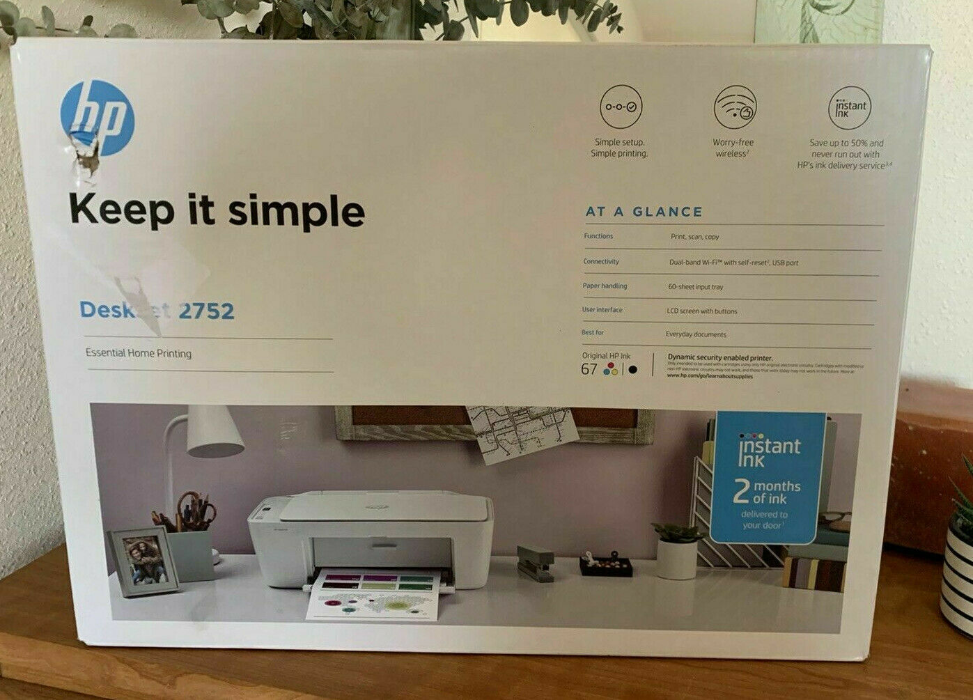 New HP Deskjet 2732 (2622) Printer-All in One-Wireless-Print+Free INK-Red Color