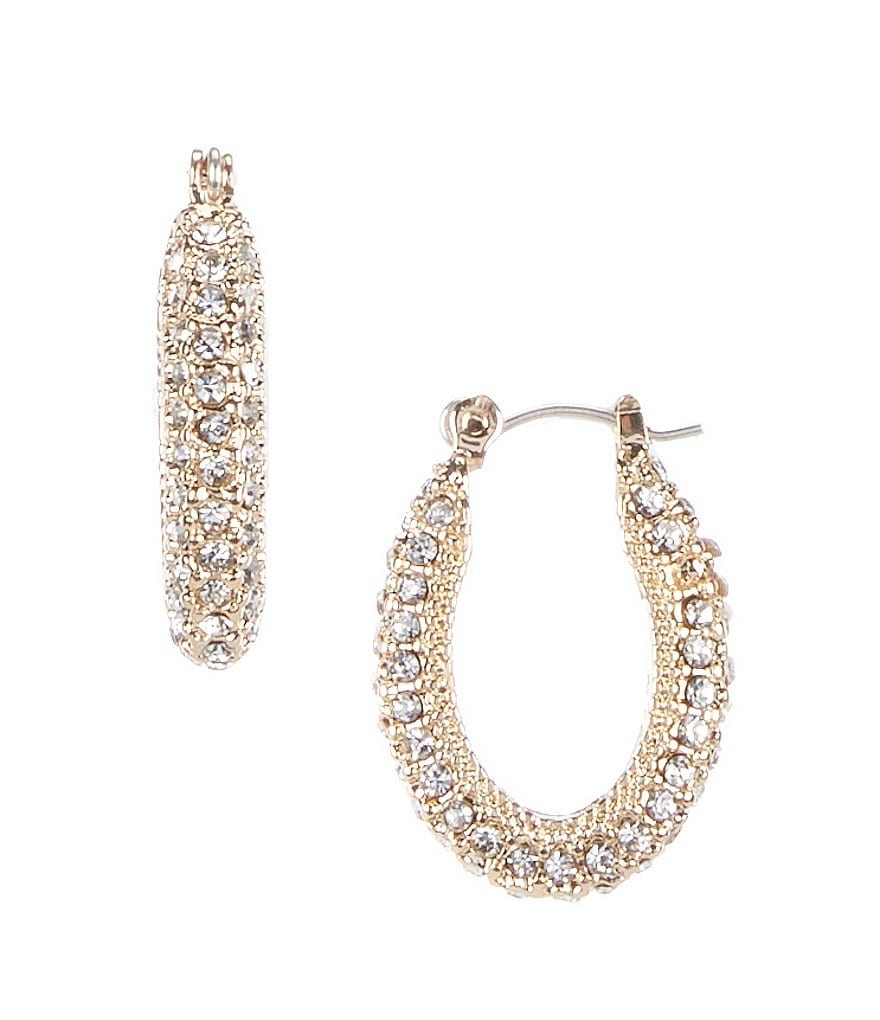 Pave Oval Hoop Earrings