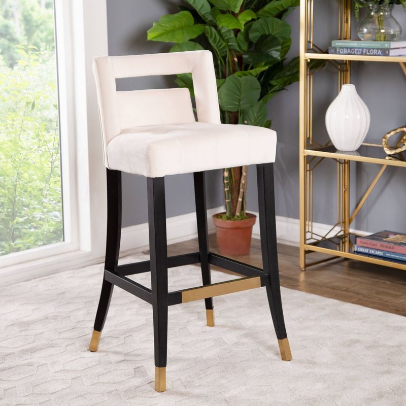 Jolene Velvet Barstool Ivory - Abbyson Living