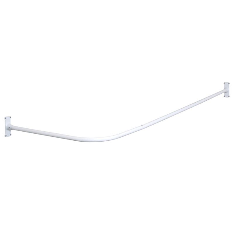 L-Shaped Aluminum Shower Rod White - Zenna Home