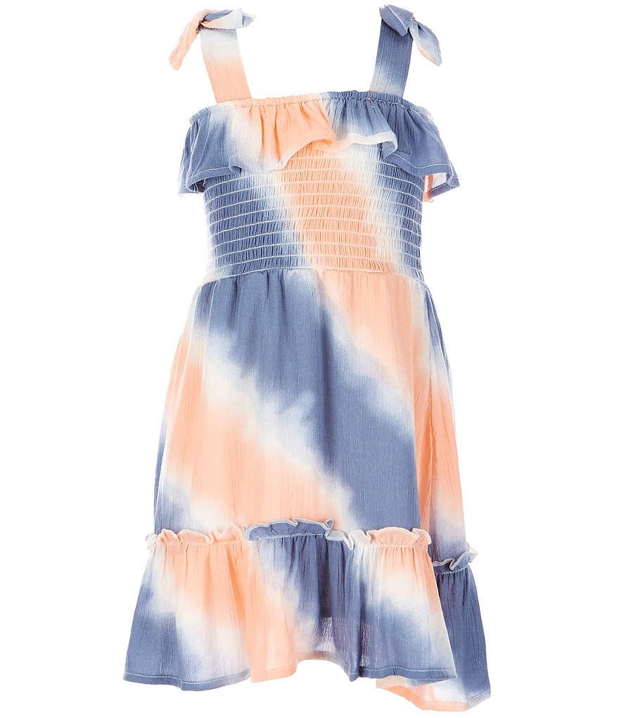 Jessica Simpson Toddler Girls 2T-4T Tie-Shoulder Tie-Dye A-Line Dress