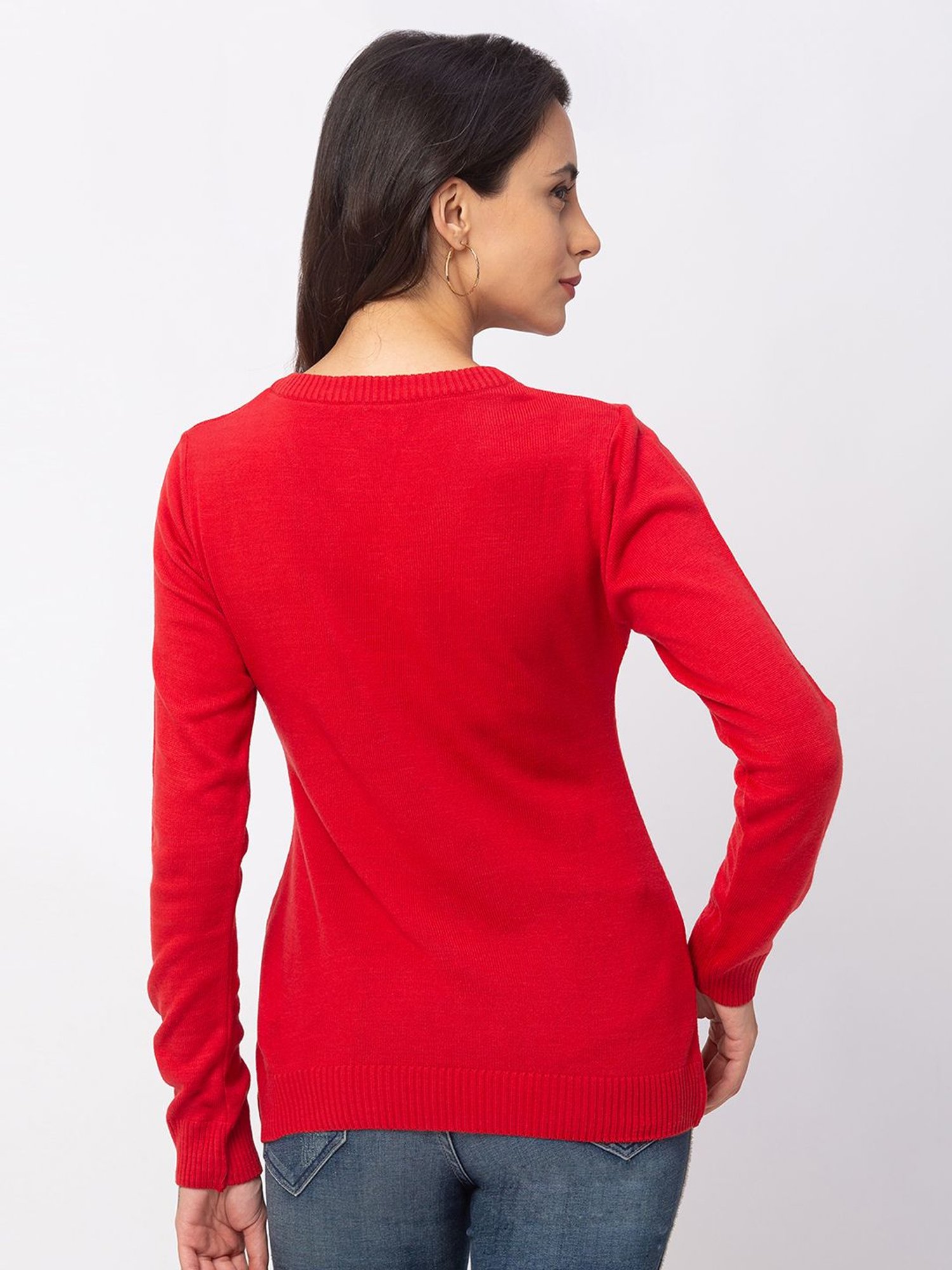 Globus Red Full Sleeves Sweater