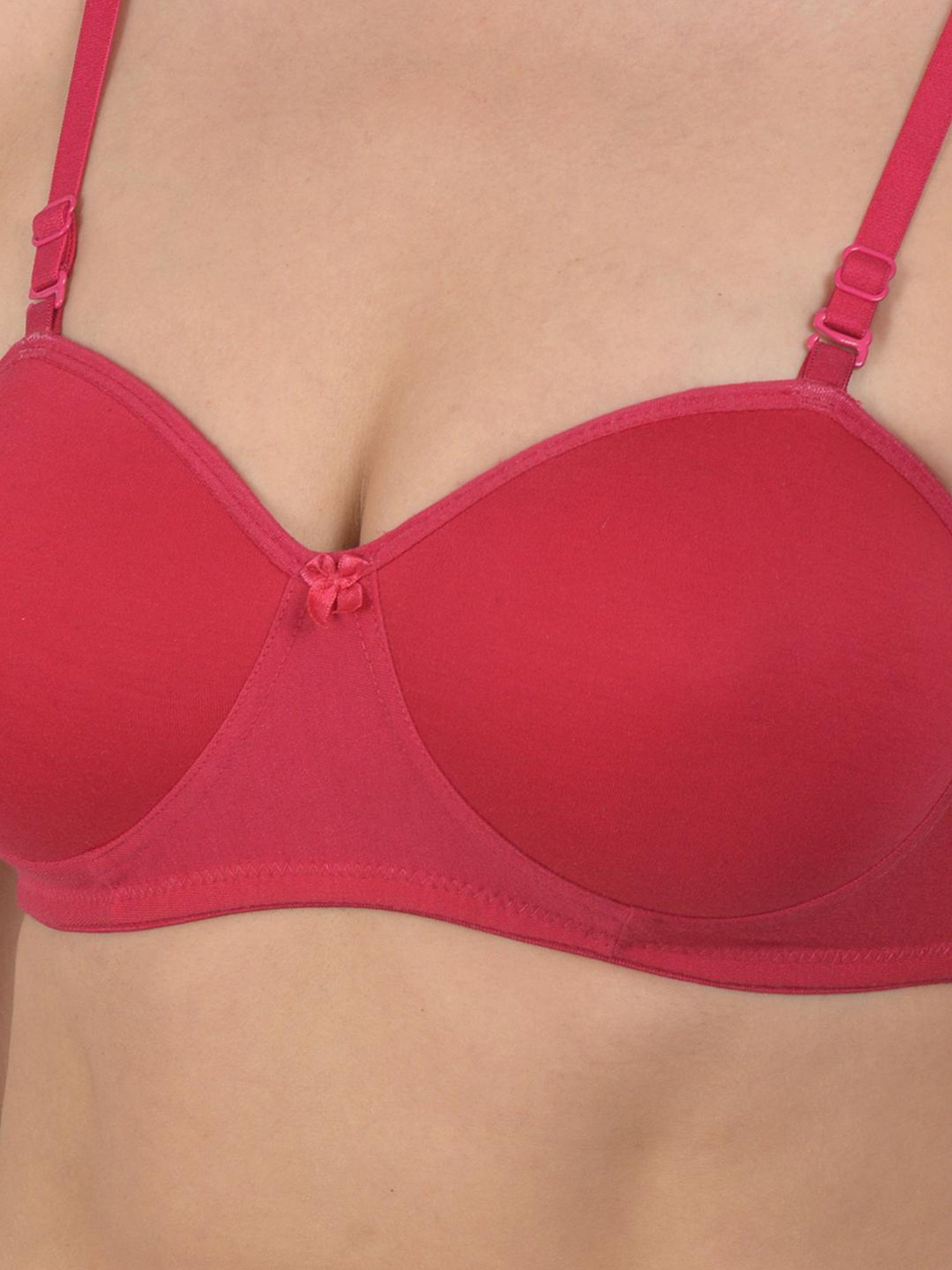 mod & shy Red Solid Lightly Padded Bra