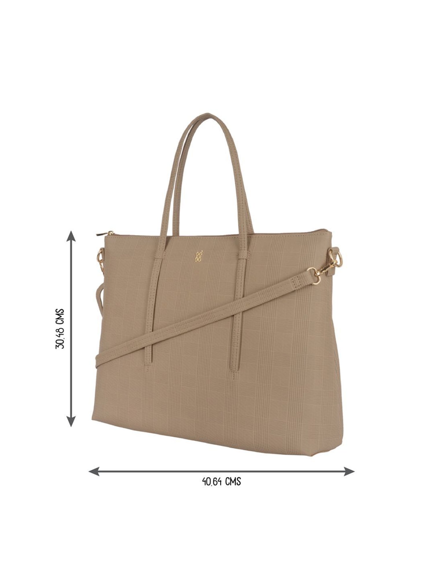 Baggit Ayko Beige PU Solid Laptop Messenger Bag