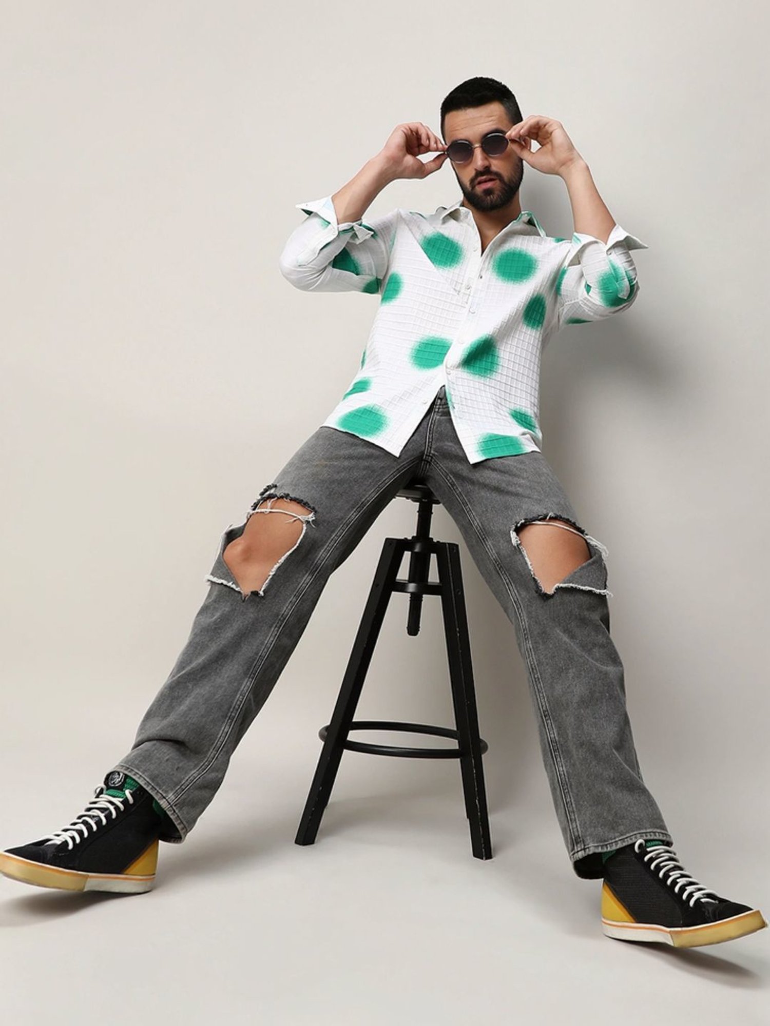 Campus Sutra Multicoloured Regular Fit Printed Shirt