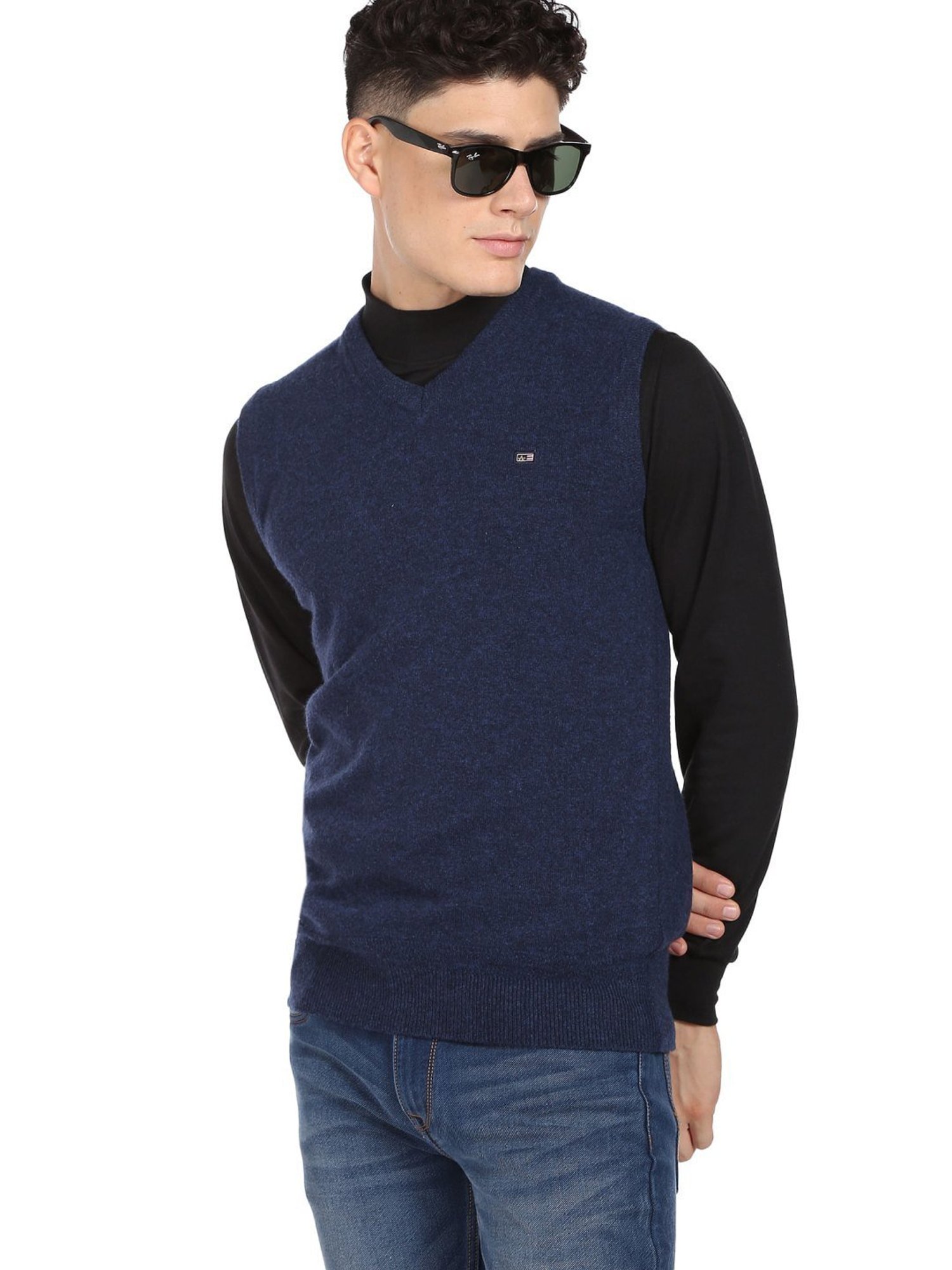 Arrow Sports Blue Regular Fit Sweater