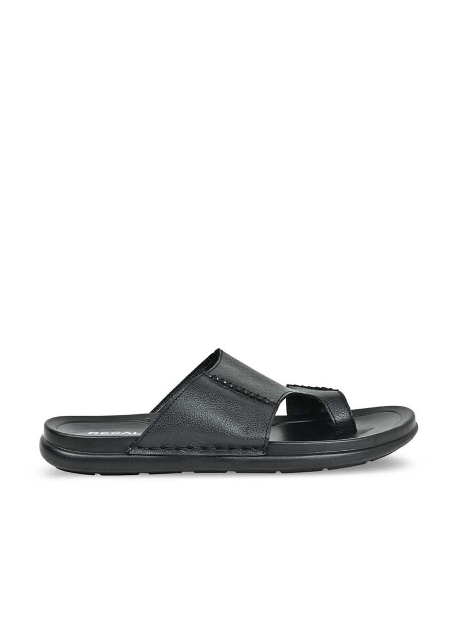 Regal Men's Black Toe Ring Sandals