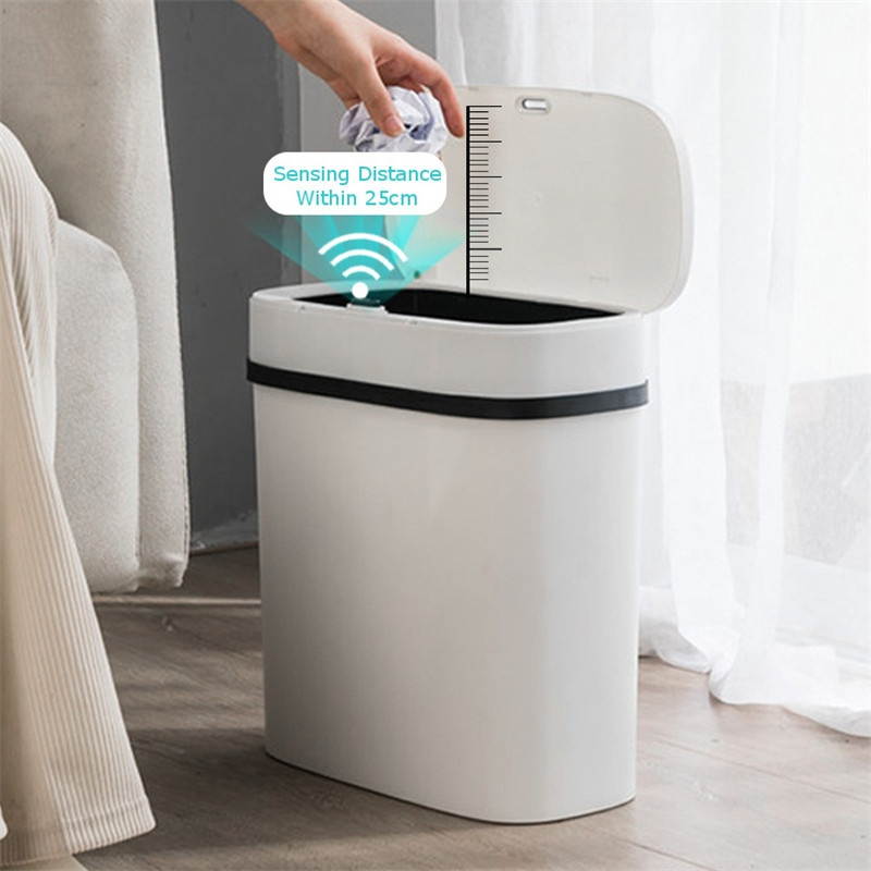 10L/12L Intelligent Sensor Trash Can Household Automatic Cover Electric Paper Waterproof Trash Bin-10L