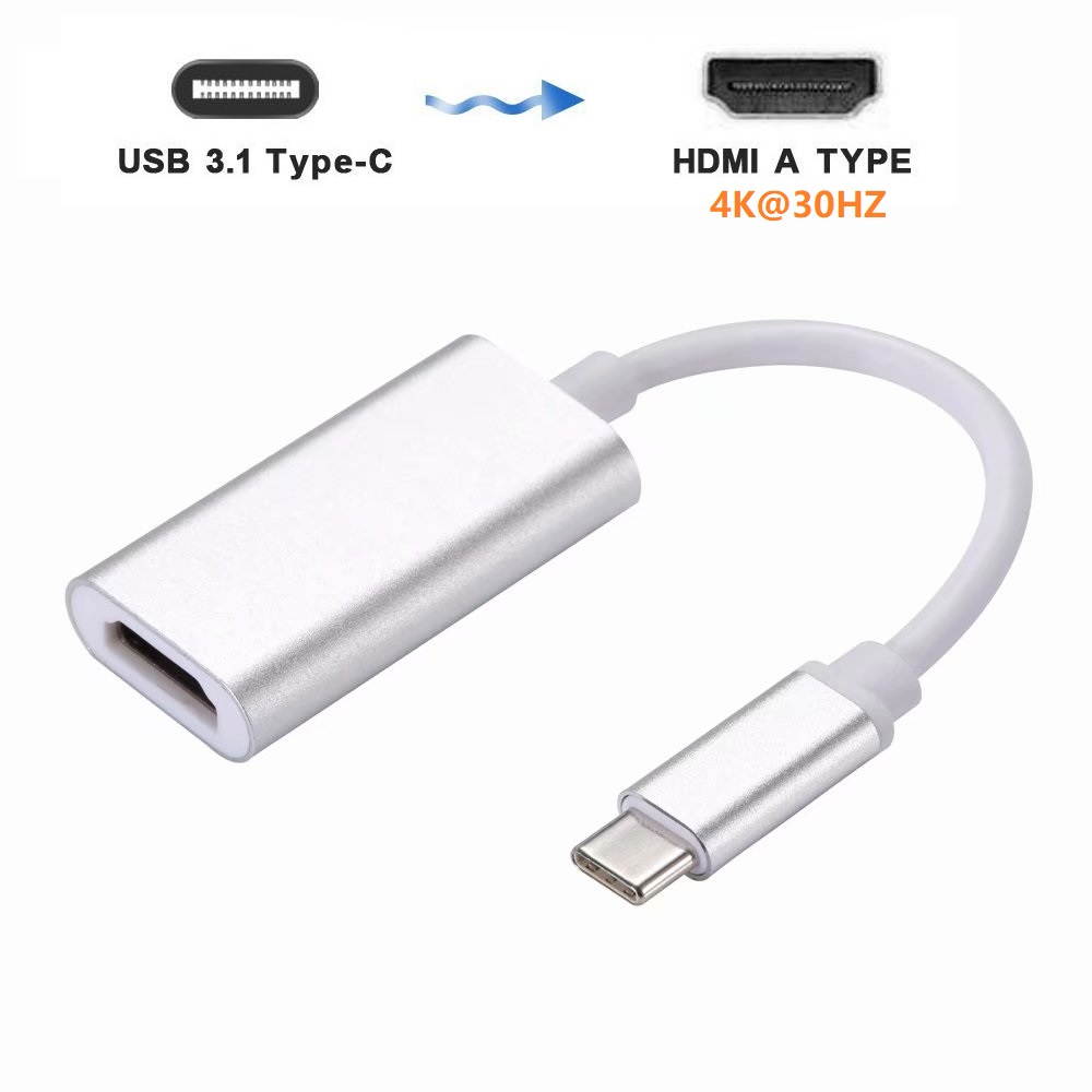 Type-C to HDMI 4K UHD Video Converter, USB-C to 4K HDMI Female Adapter.