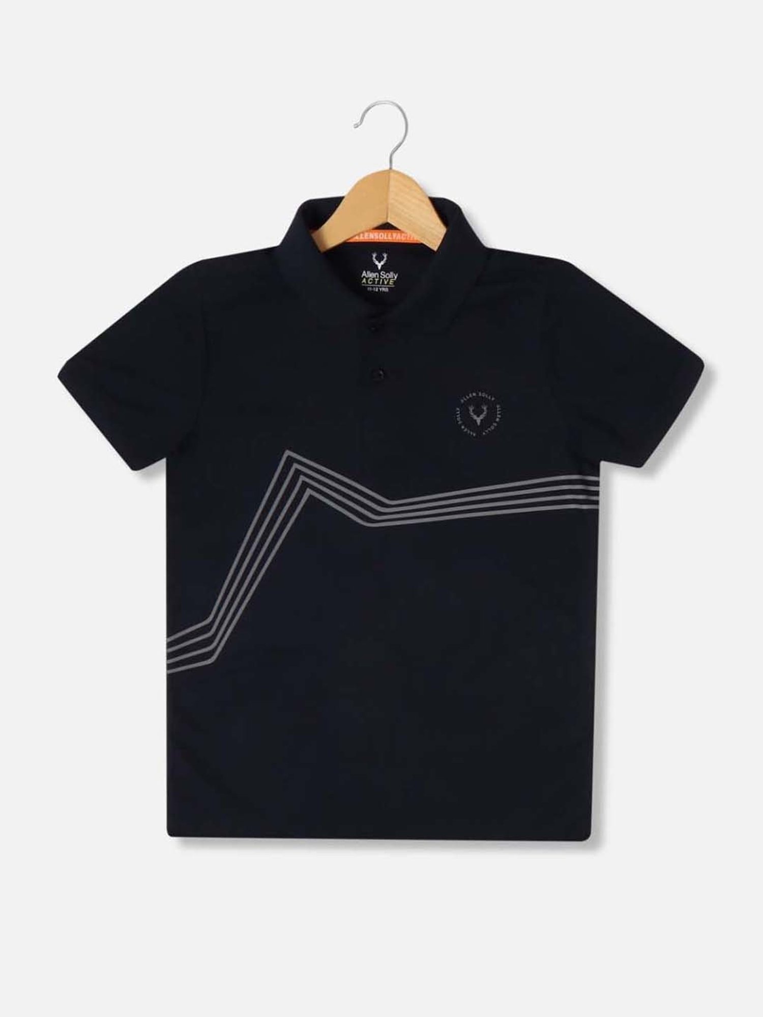 Allen Solly Junior Yellow Logo Print Polo T-Shirt