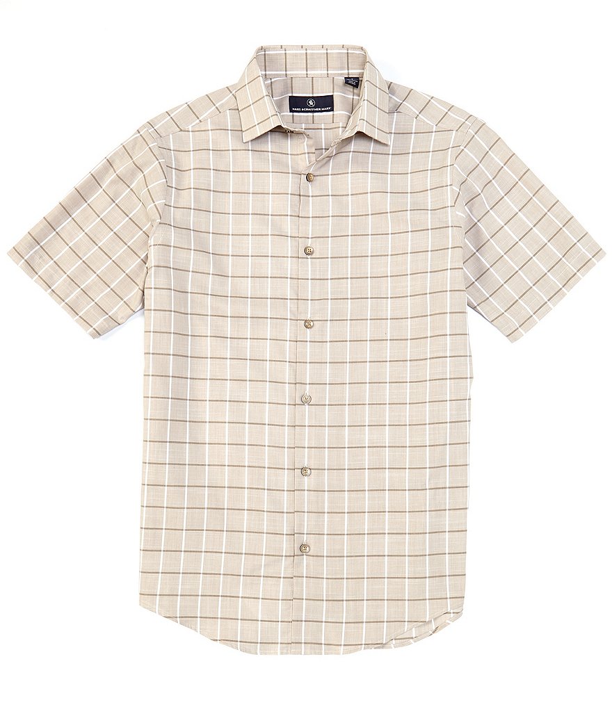 Visconti Big & Tall Check Skulls Print Long-Sleeve Woven Shirt