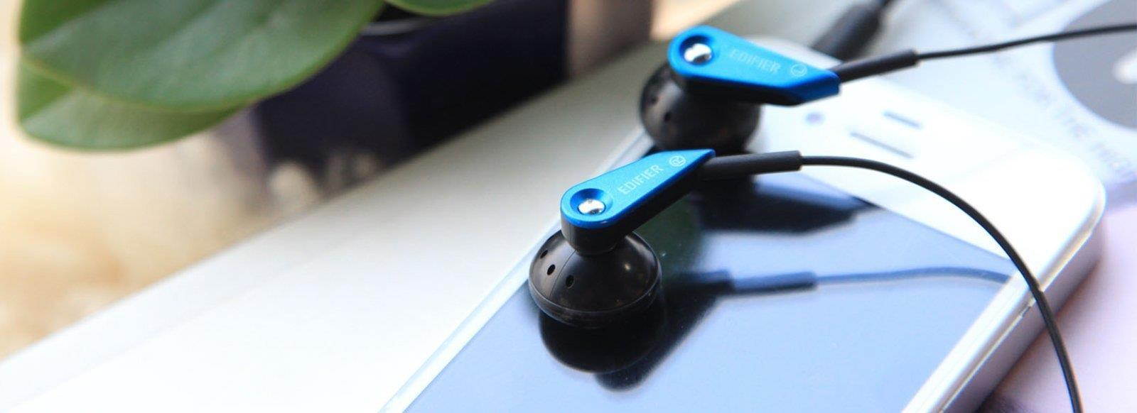 Edifier H185 Headphones Hi-Fi Classic Earbud Style Earphones - Blue