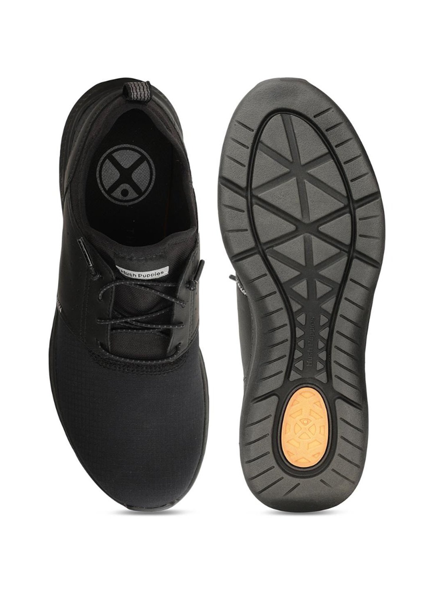 Hush Puppies by Bata Men's Black Running Shoes